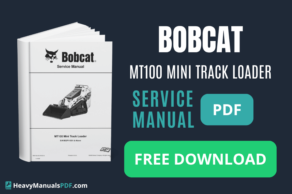 Download cover of the Bobcat MT100 Mini Track Loader service manual – available as PDF
